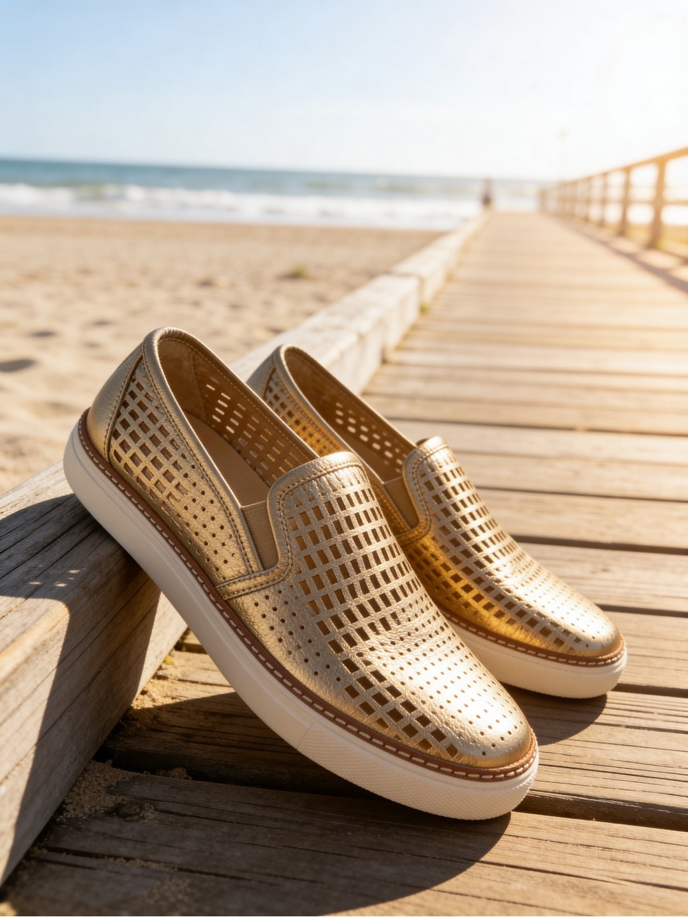 Antonio Melani Metallic Gold Women's Slip-On Loafers